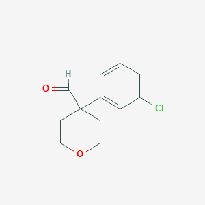 4-(3-Chlorophenyl)oxane-4-carbaldehyde图片
