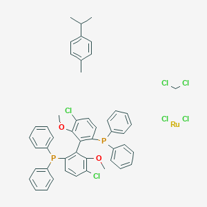 氯[(S)-(+)-5,5'-二氯-6,6'-二甲氧-2,2'-双(二苯膦基)-1,1'-联苯](对伞花烃)铷(II)图片