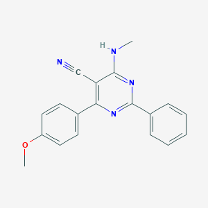 4-(4-Methoxyphenyl)-6-(methylamino)-2-phenyl-5-pyrimidinecarbonitrile图片