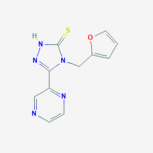 4-(Furan-2-ylmethyl)-5-(pyrazin-2-yl)-4H-1,2,4-triazole-3-thiol图片