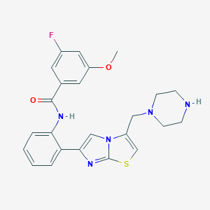 3-Fluoro-5-methoxy-N-(2-(3-(piperazin-1-ylmethyl)-imidazo[2,1-b]thiazol-6-yl)phenyl)benzamide图片