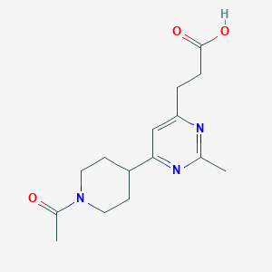 3-[6-(1-Acetyl-piperidin-4-yl)-2-methyl-pyrimidin-4-yl]-propionic acid图片