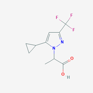 2-(5-Cyclopropyl-3-trifluoromethyl-pyrazol-1-yl)-propionic acid图片