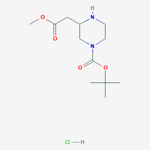tert-Butyl 3-(2-methoxy-2-oxoethyl)piperazine-1-carboxylate hydrochloride图片