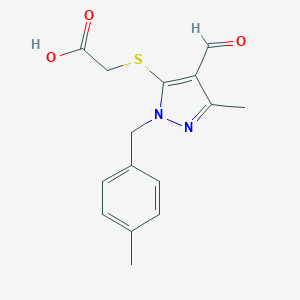 2-({4-Formyl-3-methyl-1-[(4-methylphenyl)methyl]-1H-pyrazol-5-yl}sulfanyl)acetic Acid图片