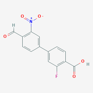 2-Fluoro-4-(4-formyl-3-nitrophenyl)benzoic acid图片