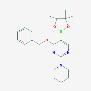 4-Phenylmethoxy-2-Piperidin-1-Yl-5-(4,4,5,5-Tetramethyl-1,3,2-Dioxaborolan-2-Yl)Pyrimidine图片