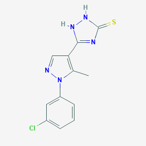 5-(1-(3-Chlorophenyl)-5-methyl-1H-pyrazol-4-yl)-4H-1,2,4-triazole-3-thiol图片