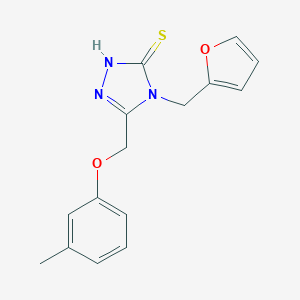 4-(Furan-2-ylmethyl)-5-(3-methylphenoxymethyl)-4H-1,2,4-triazole-3-thiol图片