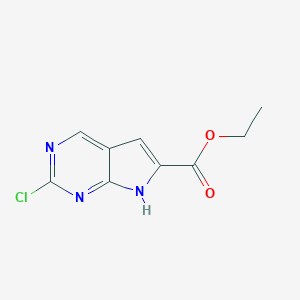 ETHYL 2-CHLORO-7H-PYRROLO[2,3-D]PYRIMIDINE-6-CARBOXYLATE图片