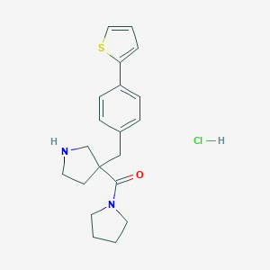 Pyrrolidin-1-yl-[3-(4-thiophen-2-yl-benzyl)-pyrrolidin-3-yl]-methanone hydrochloride图片