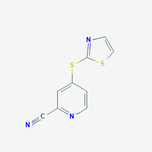 4-(1,3-thiazol-2-ylsulfanyl)pyridine-2-carbonitrile图片