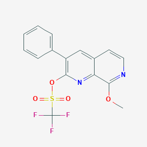 TRIFLUORO-METHANESULFONIC ACID 8-METHOXY-3-PHENYL-[1,7]NAPHTHYRIDIN-2-YL ESTER图片