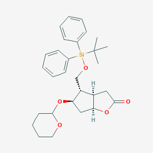 (3aR,4S,5R,6aS)-4-(tert-Butyldiphenylsilyloxy)methyl-5-tetrahydropyranyloxy-hexahydro-2H-cyclopenta[b]furan-2-one图片