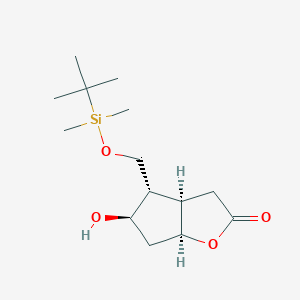 (3aR,4S,5R,6aS)-4-(tert-Butyldimethylsilyloxy)methyl-5-hydroxy-hexahydro-2H-cyclopenta[b]furan-2-one图片