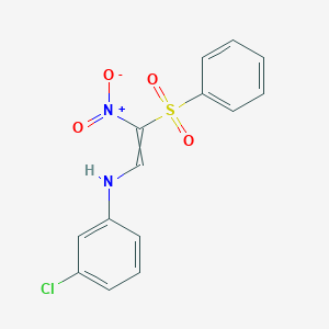 3-chloro-N-[2-nitro-2-(phenylsulfonyl)vinyl]aniline图片