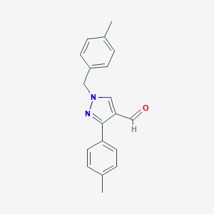 3-(4-Methylphenyl)-1-[(4-methylphenyl)methyl]-1H-pyrazole-4-carbaldehyde图片