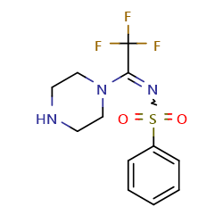 N-[2,2,2-trifluoro-1-(piperazin-1-yl)ethylidene]benzenesulfonamide图片