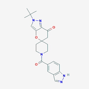 2'-(1,1-Dimethylethyl)-2',6'-dihydro-1-(1H-indazol-5-ylcarbonyl)spiro[piperidine-4,5'(7'H)-pyrano[3,2-c]pyrazol]-7'-one图片