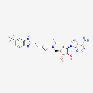 9-[5-Deoxy-5-[[cis-3-[2-[6-(1,1-dimethylethyl)-1H-benzimidazol-2-yl]ethyl]cyclobutyl](1-methylethyl)amino]-β-D-ribofuranosyl]-9H-purin-6-amine图片