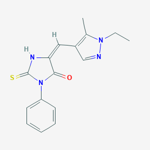 5-[(1-Ethyl-5-methyl-1H-pyrazol-4-yl)methylene]-2-mercapto-3-phenyl-3,5-dihydro-4H-imidazol-4-one图片