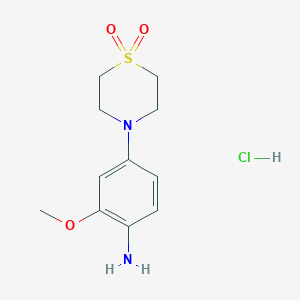 4-(4-Amino-3-methoxyphenyl)-1lambda6-thiomorpholine-1,1-dione Hydrochloride图片