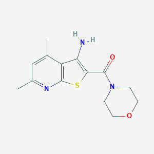 4,6-Dimethyl-2-(morpholine-4-carbonyl)thieno[2,3-b]pyridin-3-amine图片