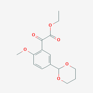 Ethyl 5-(1,3-dioxan-2-yl)-2-methoxybenzoylformate图片