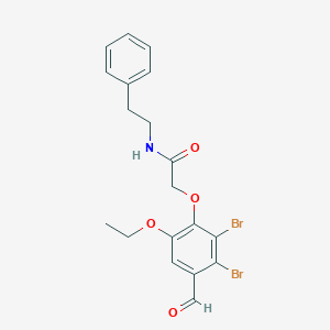 2-(2,3-dibromo-6-ethoxy-4-formylphenoxy)-N-(2-phenylethyl)acetamide图片