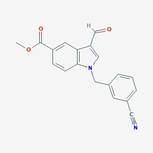 1-(3-Cyano-benzyl)-3-formyl-1H-indole-5-carboxylic acid methyl ester图片