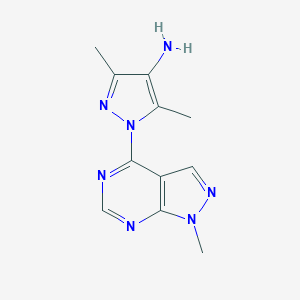 3,5-dimethyl-1-{1-methyl-1H-pyrazolo[3,4-d]pyrimidin-4-yl}-1H-pyrazol-4-amine图片