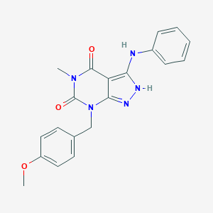 3-Anilino-7-[(4-methoxyphenyl)methyl]-5-methyl-2H-pyrazolo[3,4-d]pyrimidine-4,6-dione图片