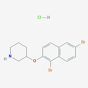 3-[(1,6-Dibromo-2-naphthyl)oxy]piperidinehydrochloride图片