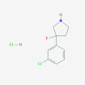 3-(3-chlorophenyl)-3-fluoropyrrolidine hydrochloride图片