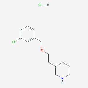 3-{2-[(3-Chlorobenzyl)oxy]ethyl}piperidinehydrochloride图片