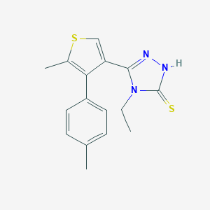 4-ethyl-5-[5-methyl-4-(4-methylphenyl)thien-3-yl]-4H-1,2,4-triazole-3-thiol图片
