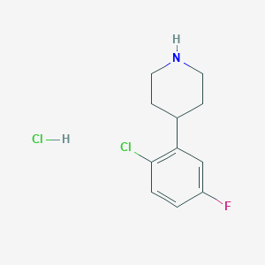 4-(2-Chloro-5-fluorophenyl)piperidine hydrochloride图片