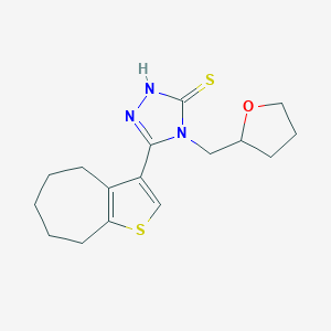 5-{4H,5H,6H,7H,8H-cyclohepta[b]thiophen-3-yl}-4-[(oxolan-2-yl)methyl]-4H-1,2,4-triazole-3-thiol图片