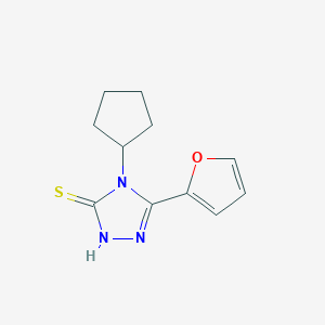 3H-1,2,4-Triazole-3-thione,4-cyclopentyl-5-(2-furanyl)-2,4-dihydro-图片