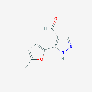 3-(5-Methylfuran-2-yl)-1H-pyrazole-4-carbaldehyde图片