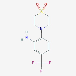 4-[2-Amino-4-(trifluoromethyl)phenyl]-1lambda6-thiomorpholine-1,1-dione图片