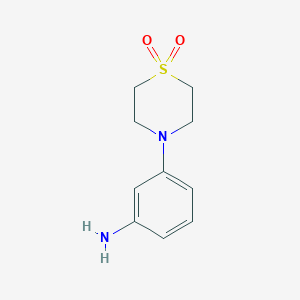 4-(3-Aminophenyl)-1lambda6-thiomorpholine-1,1-dione图片