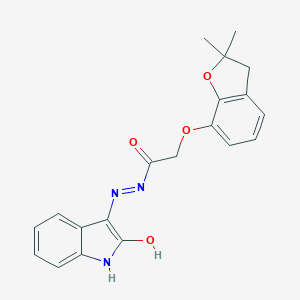 3-(2-(2,2-dimethyl(3-oxaindan-4-yloxy))acetylhydrazidyl)-2-oxoindoline图片