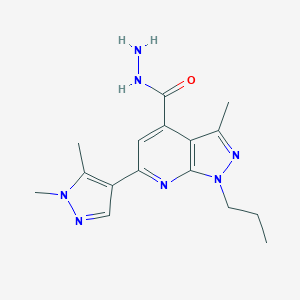 6-(1,5-dimethyl-1H-pyrazol-4-yl)-3-methyl-1-propyl-1H-pyrazolo[3,4-b]pyridine-4-carbohydrazide图片