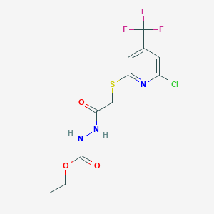 N'-[2-(6-Chloro-4-trifluoromethyl-pyridin-2-yl-sulfanyl)-acetyl]-hydrazinecarboxylic acid ethyl ester图片