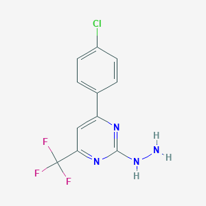 [4-(4-Chloro-phenyl)-6-trifluoromethyl-pyrimidin-2-yl]-hydrazine图片