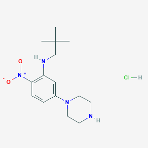 N-(2,2-Dimethylpropyl)-2-nitro-5-piperazin-1-ylaniline hydrochloride图片