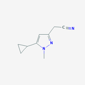 (5-cyclopropyl-1-methyl-1H-pyrazol-3-yl)acetonitrile图片
