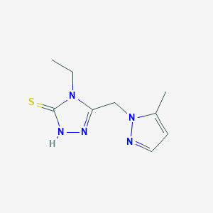 4-Ethyl-5-(5-methyl-pyrazol-1-ylmethyl)-4H-[1,2,4]triazole-3-thiol图片