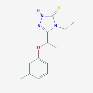 4-ethyl-5-[1-(3-methylphenoxy)ethyl]-4H-1,2,4-triazole-3-thiol图片